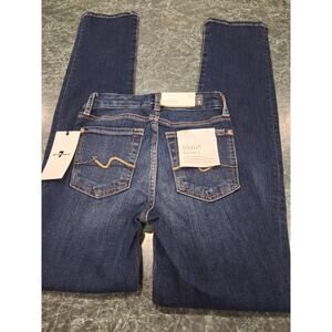 NEW 7 Seven FOR ALL MANKIND $189 MID RISE KIMMIE STRAIGHT JEANS SZ 23 B(AIR)